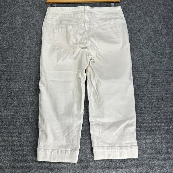 NYDJ Not Your Daughters Jeans Womens 6 White Denim Cotton Stretch Crop Button - Picture 9 of 10